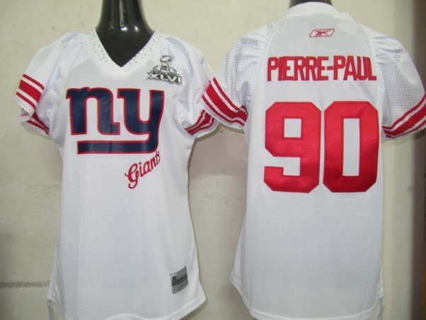 Giants #90 Jason Pierre-Paul White 2011 Women's Field Flirt Super Bowl XLVI Stitched NFL Jersey - Click Image to Close